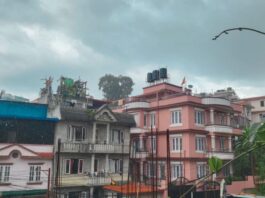 Monsoon clouds over Nepali neighbourhood — highlighting seasonal impact on local infrastructure